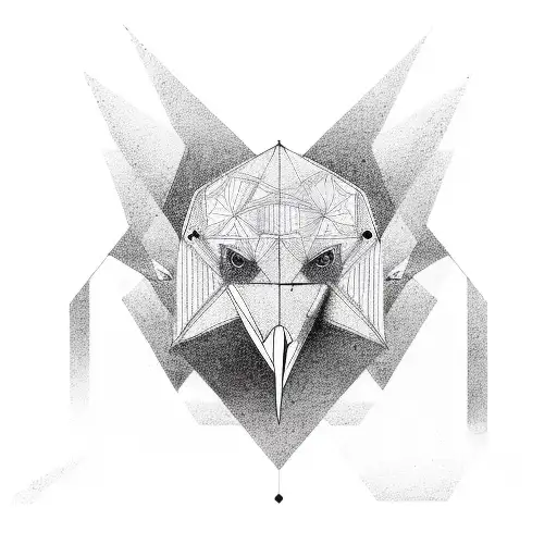 The Face Of A Crow Inside A Triangle