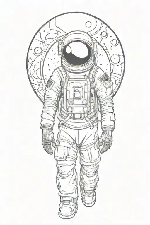 Astronaut Looking At A Moon