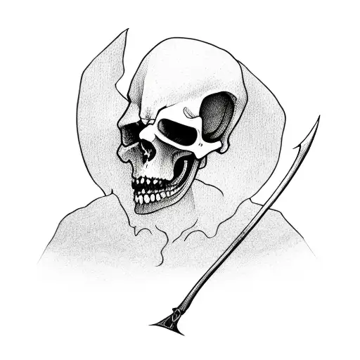 Grim Reaper Holding A Scythe