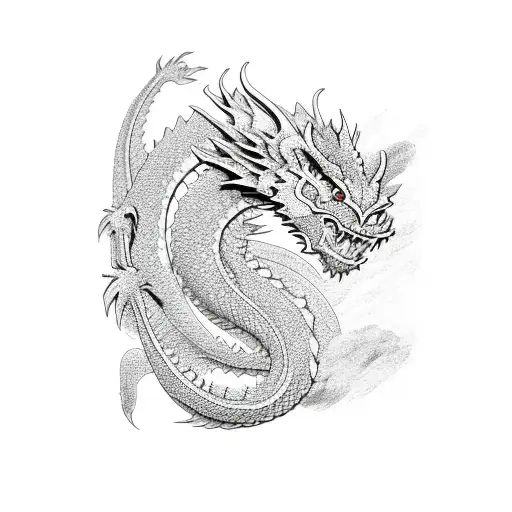 Sakura Flowers Dragon