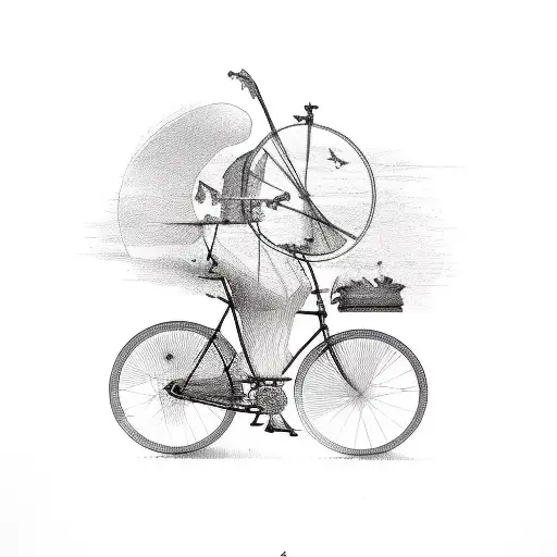 An Ancient History Book With A Bicycle Emerging From Its Pages