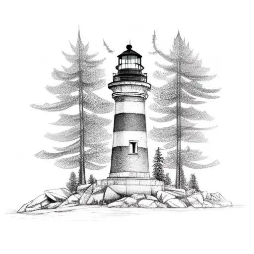 Lighthouse In A Forest