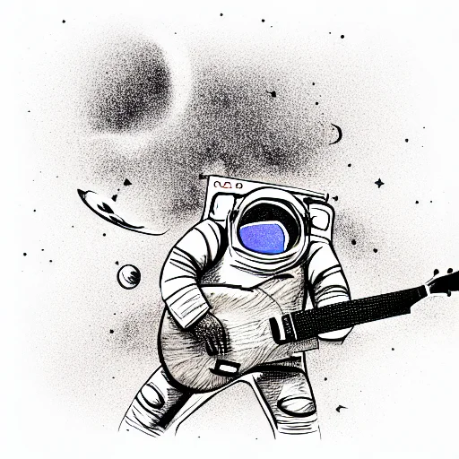 Astronaut Smashing A Guitar