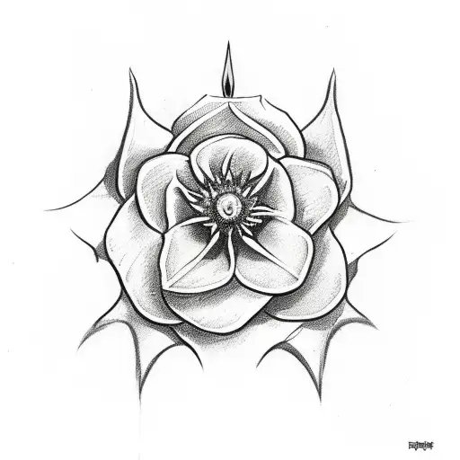 Dagger With A Flower Around It