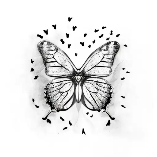 Butterfly With Baby Footprints