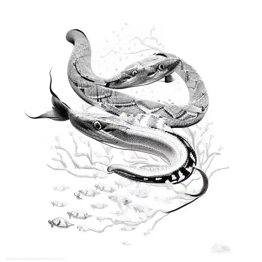 White Fish And Black Snake A