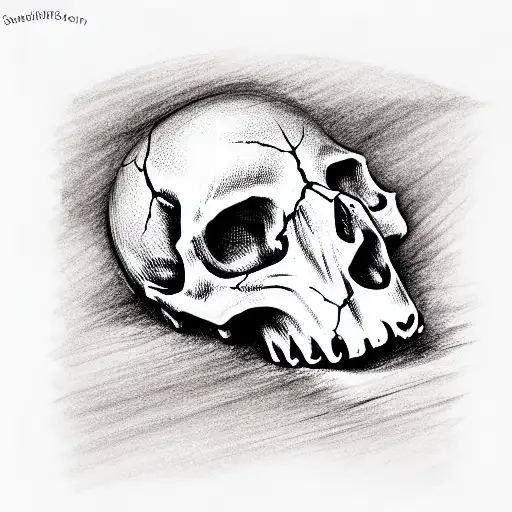 Skull Eatign Bones