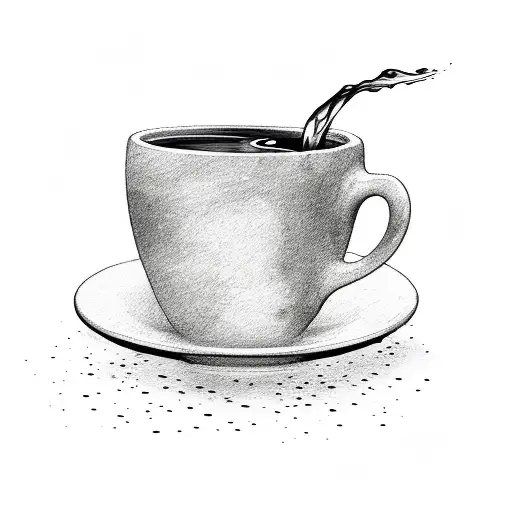 A Waterfall Flowing Into A Coffee Cup