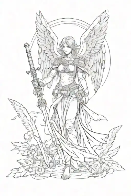 Angel With Weapon In Hand