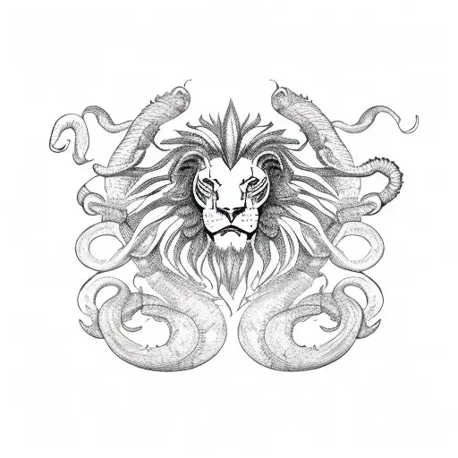 Manticore Lion Body Scorpion Tail With Tail