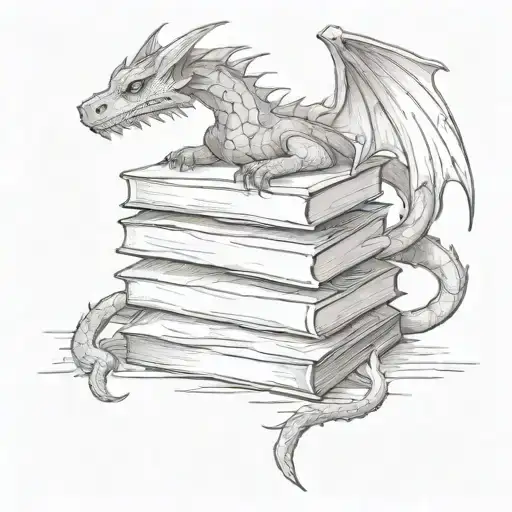 Book Stack Add A Cute Dragon