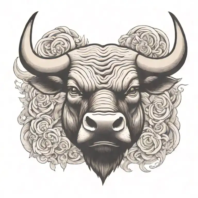 Chicago Bull Head Blowing Smoke Coming Out Of His Nose