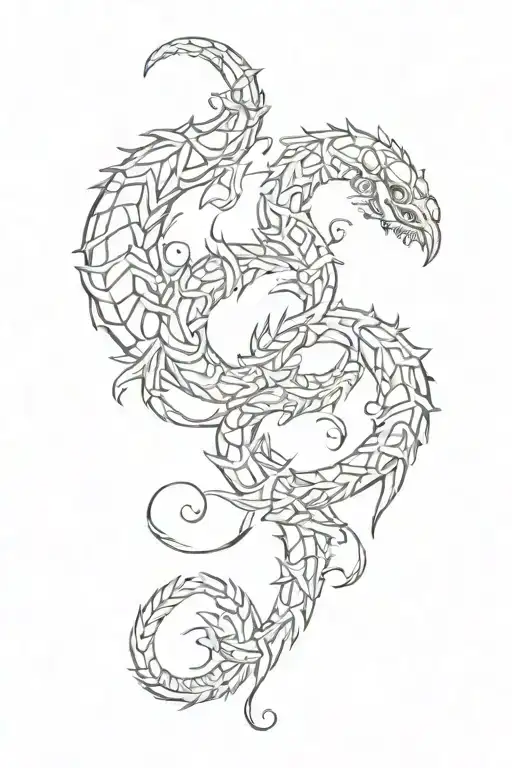 Scorpio Water Element Symbol Intertwined Spine