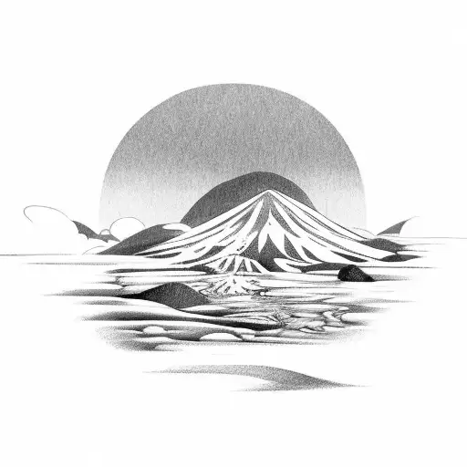 Running Trail Up Mountains With Sun And Cloud