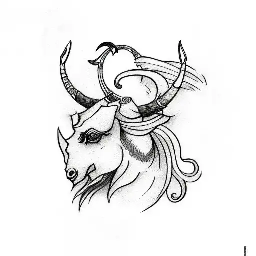 Capricorn Tattoo Combined With Sagittarius