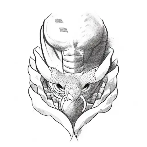 Portrait Of A Veteran With A Cobra Tattooed On Their Shoulder