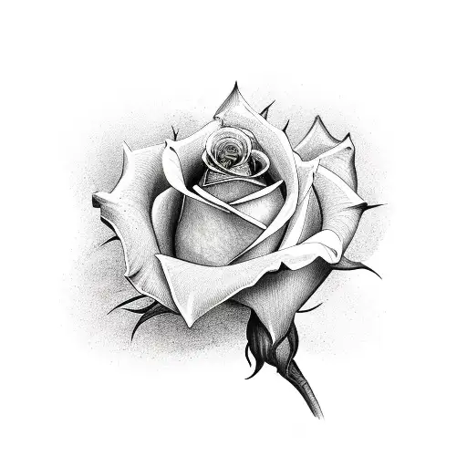 Rose With A Stem And Thorns