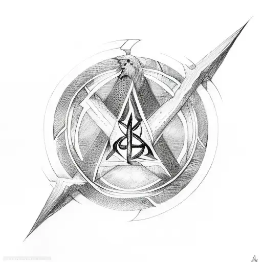 A Powerful Depiction Of The Satanic Symbol Intertwined With Norse Runes