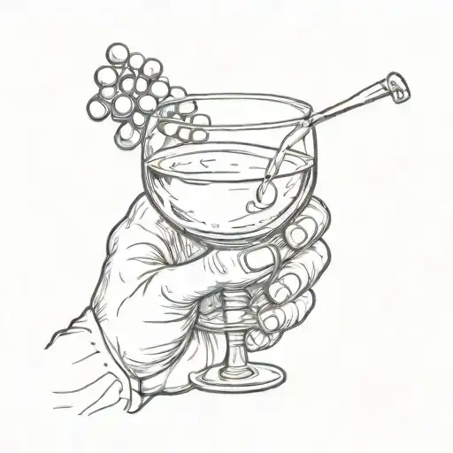 Italian Emoji Hand Holding A Glass Of Wine