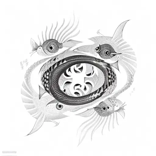 White Fish And Black Snake As Ying And Yang