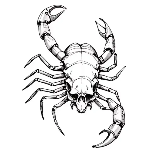 Scorpion With Mechanical Tools Forming A Skull
