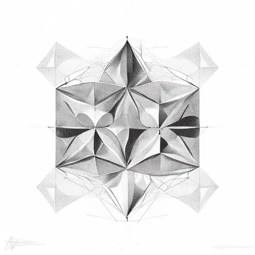 A Geometric Representation Of A Sunset With Triangles