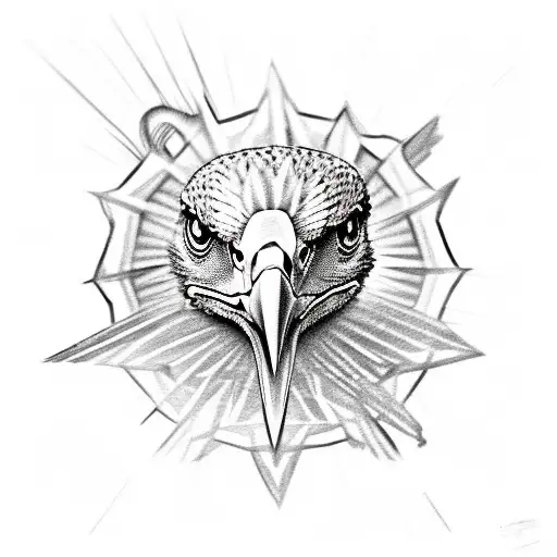 Eagle Hunting A Snake And Flying Off Wit A Heart Shining In The Back