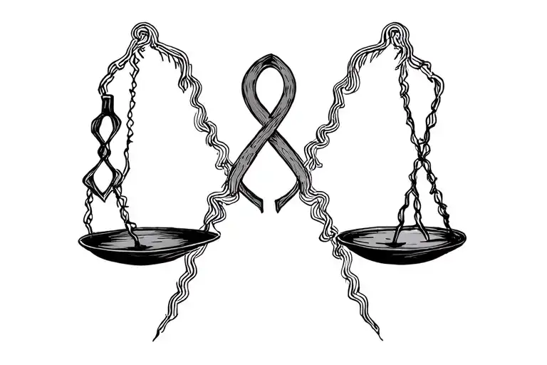 Realistic Scale Symbolizing Bipolar Disorder Awareness Symbol