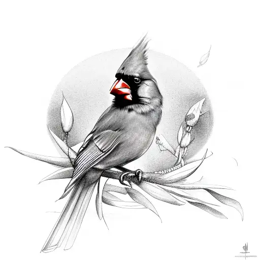 Cardinal With Raven And Flowere