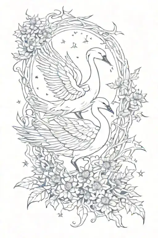 Moon Swan Stars And Thistle Long Thorn Vines