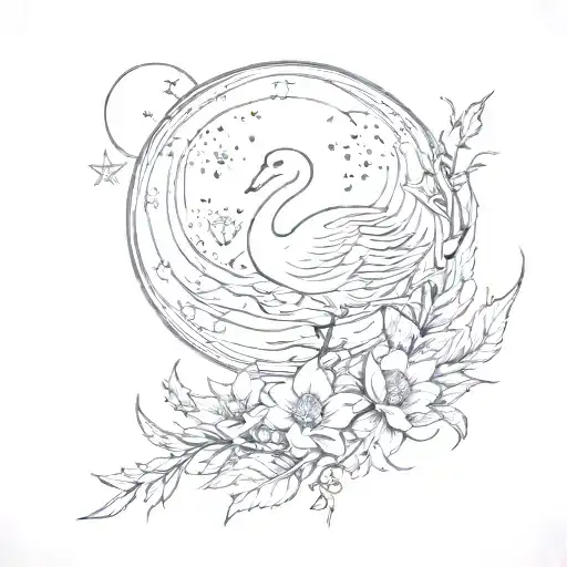 Moon Swan Stars And Thistle