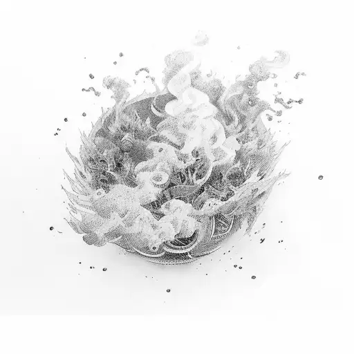 Nakama Word With Smoke And Water