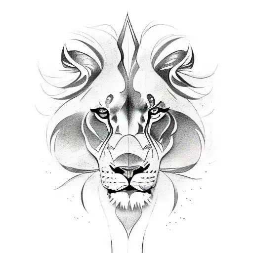Design A Tattoo That Captures The Strength And Agility Of A Lion In A Sketch Style