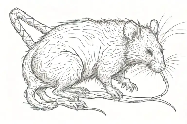 Rat Holding On To Dog Tail