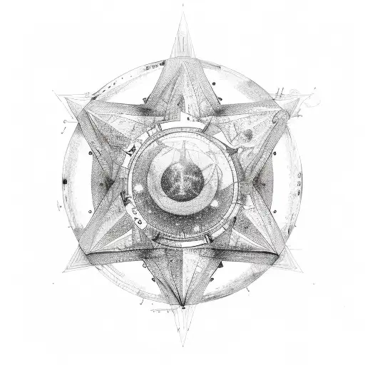 Leo Star Sign With Compas And Plan