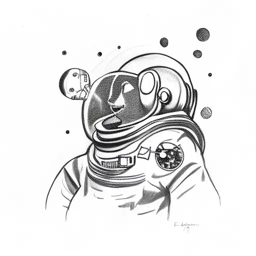Astronaut With Rose In Mouth