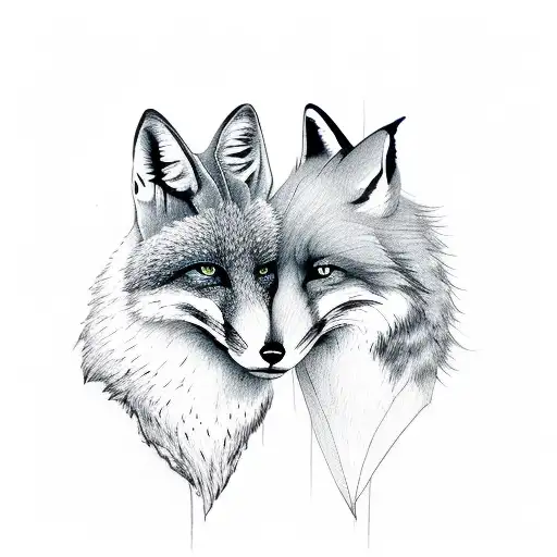 Fox And Wolf Together