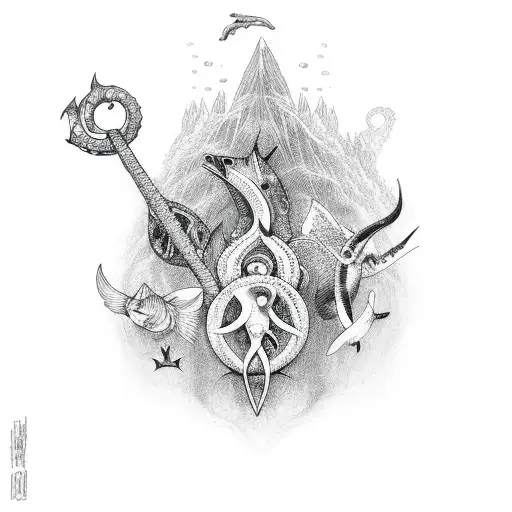 Trident With Ocean Animals