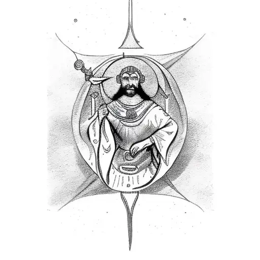 Tarot Card Of The Star Sign Aries With Human Face