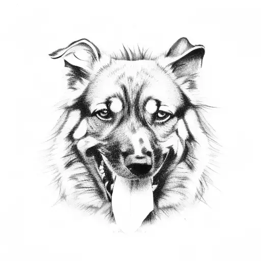 Side View Grunge Dog Teeth