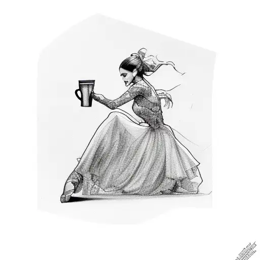 A Dancer Gracefully Sipping Coffee