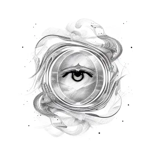 A Strand Of Hair With Abstract Elements Around It