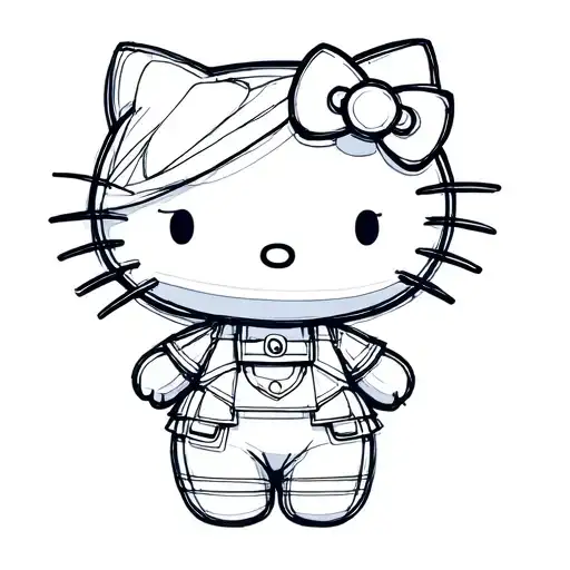 Hello Kitty Cyber Realism Style