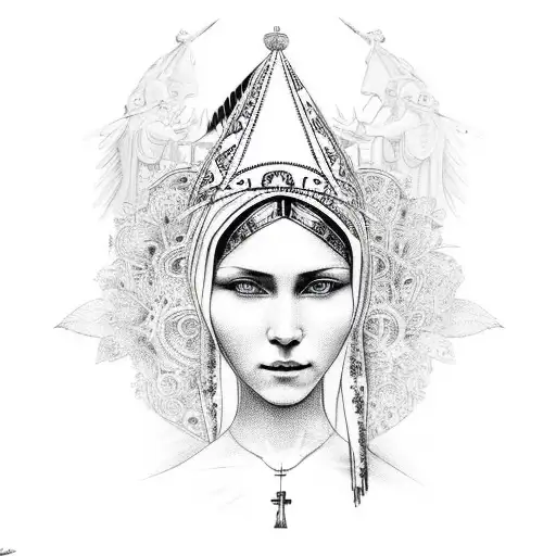 Mother Mary In Tribal Style