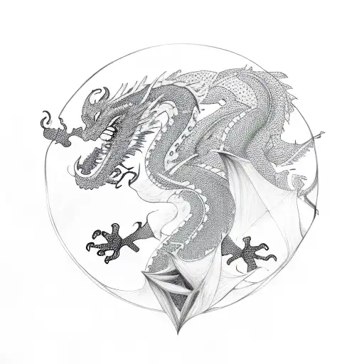 Dragon And A Tree Of Life