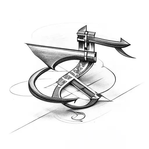 Bow And Arrow With Letter P