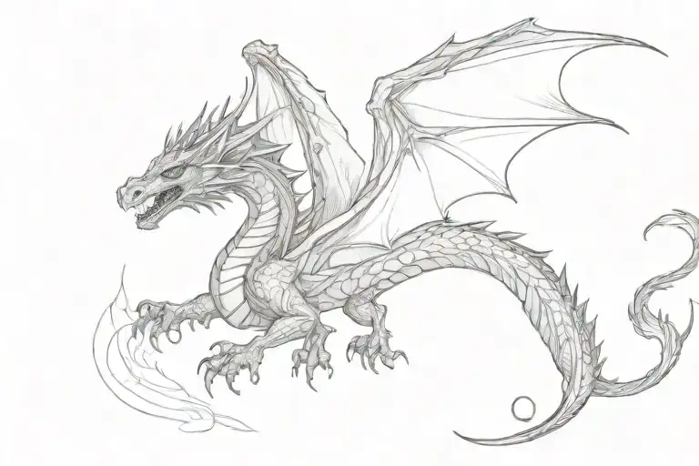 Delicate Shaded Dragon Flying