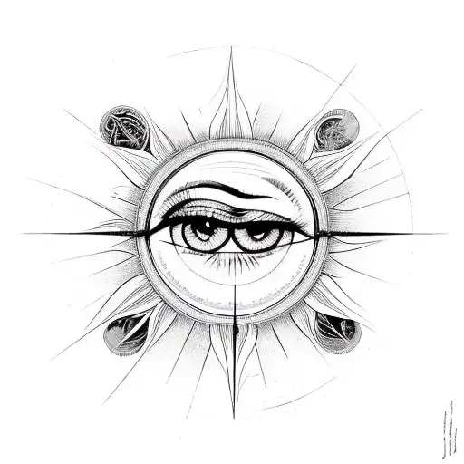 Eye And Sun And Lines