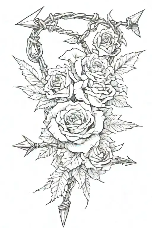 Rose Arrow And Barbed Wire