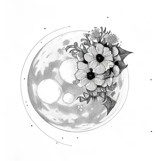 Moon With Flowers
